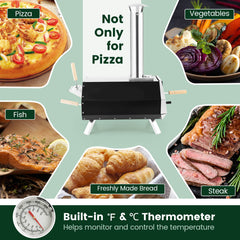 Outdoor Pizza Oven with Pizza Stone and Foldable Legs for Camping