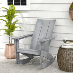 Adirondack Rocking Chair with Curved Back for Balcony