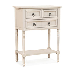 Narrow Entryway Console Table with 3 Storage Drawers and Open Bottom Shelf