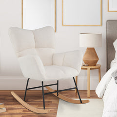 Nursery Rocking Chair with Comfy Backrest and Armrest