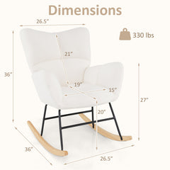 Nursery Rocking Chair with Comfy Backrest and Armrest