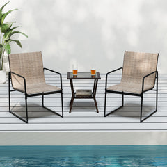 Outdoor Dining Chairs Set of 2 Patio Furniture Chair with Breathable Seat and Backrest