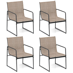 Outdoor Dining Chairs Set of 4 Patio Furniture Chair with Breathable Seat and Backrest