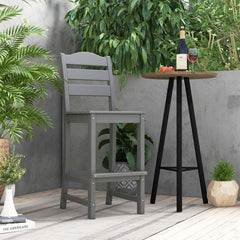 30 Inches Counter Height HDPE Bar Stool with Backrest and Footrest