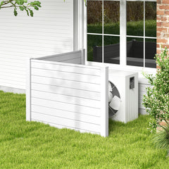Outdoor PVC Air Conditioner Fence with 20 Inch Long Stakes