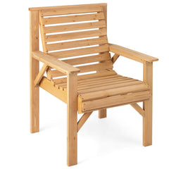 Outdoor Fir Wood Chair with Inclined Backrest