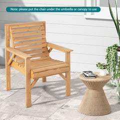 Outdoor Fir Wood Chair with Inclined Backrest