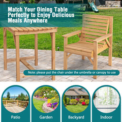 Outdoor Fir Wood Chair with Inclined Backrest