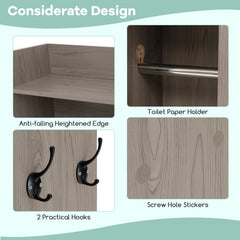 Over The Toilet Storage Cabinet with Sliding Barn Door and Adjustable Shelves