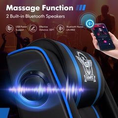 PU Leather Massage Gaming Recliner Chair with Side Pockets