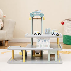 Parking Garage Playset with 4 Cars and Helicopter