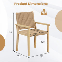 Indoor Outdoor Wood Chair Set of 2