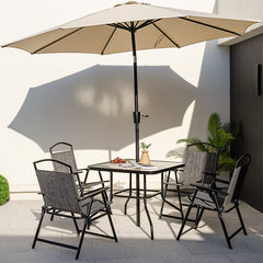 Patio Dining Set for 4 with Umbrella Hole