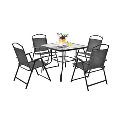 Patio Dining Set for 4 with Umbrella Hole