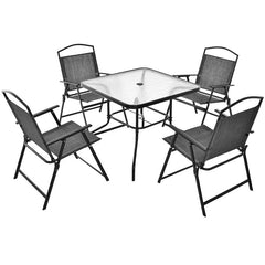 Patio Dining Set for 4 with Umbrella Hole