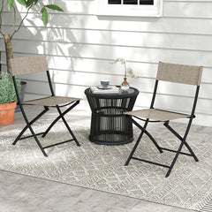 Patio Folding Chairs Set of 4 Lightweight Camping Chairs with Breathable Seat