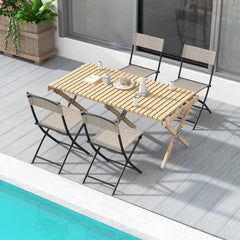 Patio Folding Chairs Set of 4 Lightweight Camping Chairs with Breathable Seat