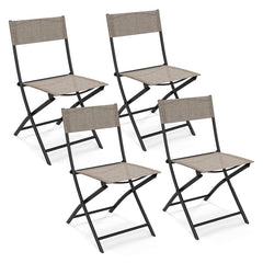Patio Folding Chairs Set of 4 Lightweight Camping Chairs with Breathable Seat