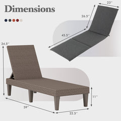 Patio Lounge Outdoor Recliner Chair with Cushion 3-Position Adjustable Backrest