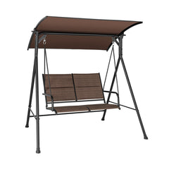 2 Person Porch Swing with Adjustable Canopy and Padded Seat
