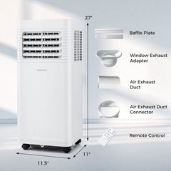 8000/9000 BTU Portable Air Conditioner 3 in 1 AC Unit with Fan and Dehumidifier