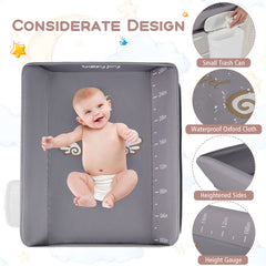 Portable Baby Changing Table with 3-Level Adjustable Height In Gray