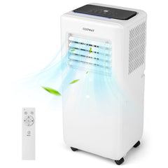8000 BTU Portable Air Conditioner with Remote Control and LED Digital Display