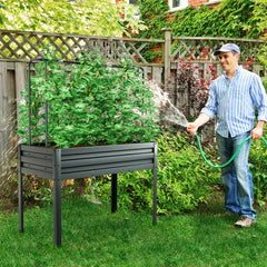 3-in-1 Raised Garden Bed with Greenhouse Cover and Trellis