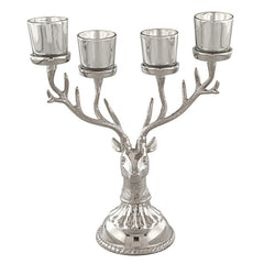 Reindeer Candle Holder Christmas Ornament for 4 Candles Aluminum Decoration