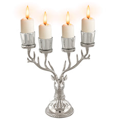 Reindeer Candle Holder Christmas Ornament for 4 Candles Aluminum Decoration
