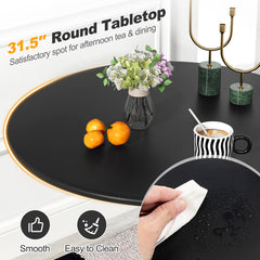 31.5 Inch Round Dining Table with Anti-Slip PP Ring