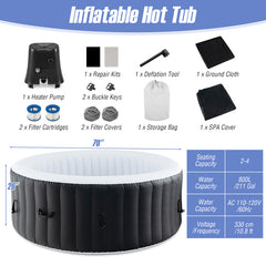 70/80 Inches Round SPA Pool Hottub with 110/130 Air Jets Electric Heater Pump
