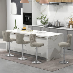 Set of 2 Bar Chairs with Electroplated Metal Base and Anti-Slip Ring