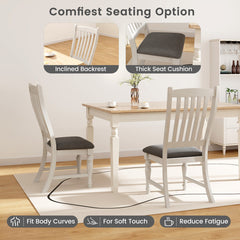Set of 2 Dining Chairs Kitchen Side Chair with Solid Wood Legs
