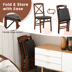 Folding Dining Chairs Set of 2 with 400lbs Capacity