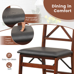 Folding Dining Chairs Set of 2 with 400lbs Capacity