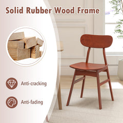 Set of 2 Modern Dining Chairs with Curved Backrest and Seat