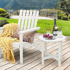 Set of 2 18 Inch Round Weather-Resistant Adirondack Side Tables