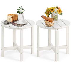 Set of 2 18 Inch Round Weather-Resistant Adirondack Side Tables