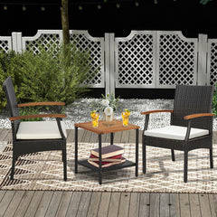 Set of 2/4 Patio Dining Chair with Soft Zippered Cushion