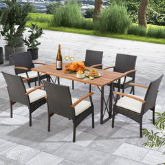 Set of 2/4 Patio Dining Chair with Soft Zippered Cushion