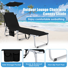 Set of 2 Portable Reclining Chair with 5 Adjustable Positions