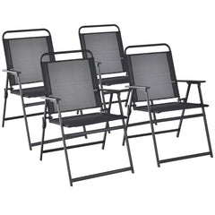 Set of 2/4/6 Outdoor Folding Chairs with Breathable Seat