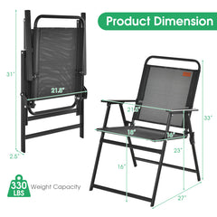 Set of 2/4/6 Outdoor Folding Chairs with Breathable Seat