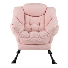 Sherpa Upholstered Accent Chair with Cozy Head Pillow