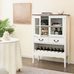 Sideboard Buffet Cabinet with 2 Tempered Glass Doors
