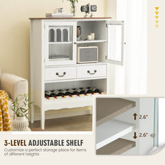 Sideboard Buffet Cabinet with 2 Tempered Glass Doors