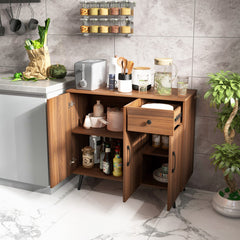 Sideboard Cabinet with 3 Doors and Pull out Drawer Adjustable Shelves