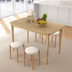 48 Inch Solid Wood Dining Table with Rubber Wood Supporting Legs for Kitchen Dining Room