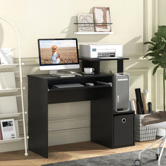 Space-saving Computer Desk with Pull-out Keyboard Tray